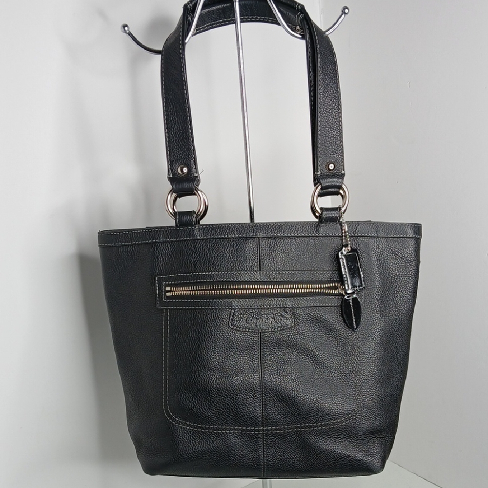 Coach Penelope Black Leather Tote Bag - Picture 2 of 13